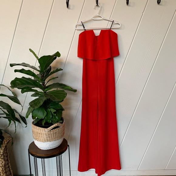 Lulu’s Red Strapless Jumpsuit - Picture 4 of 7